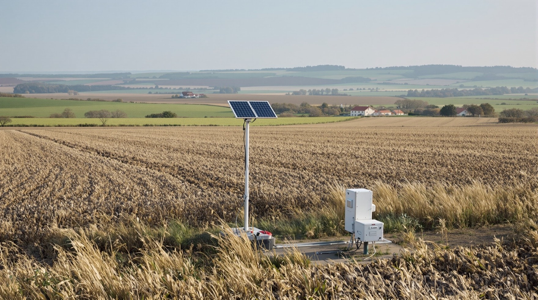 Stazione di monitoraggio sismico in campagna emiliana